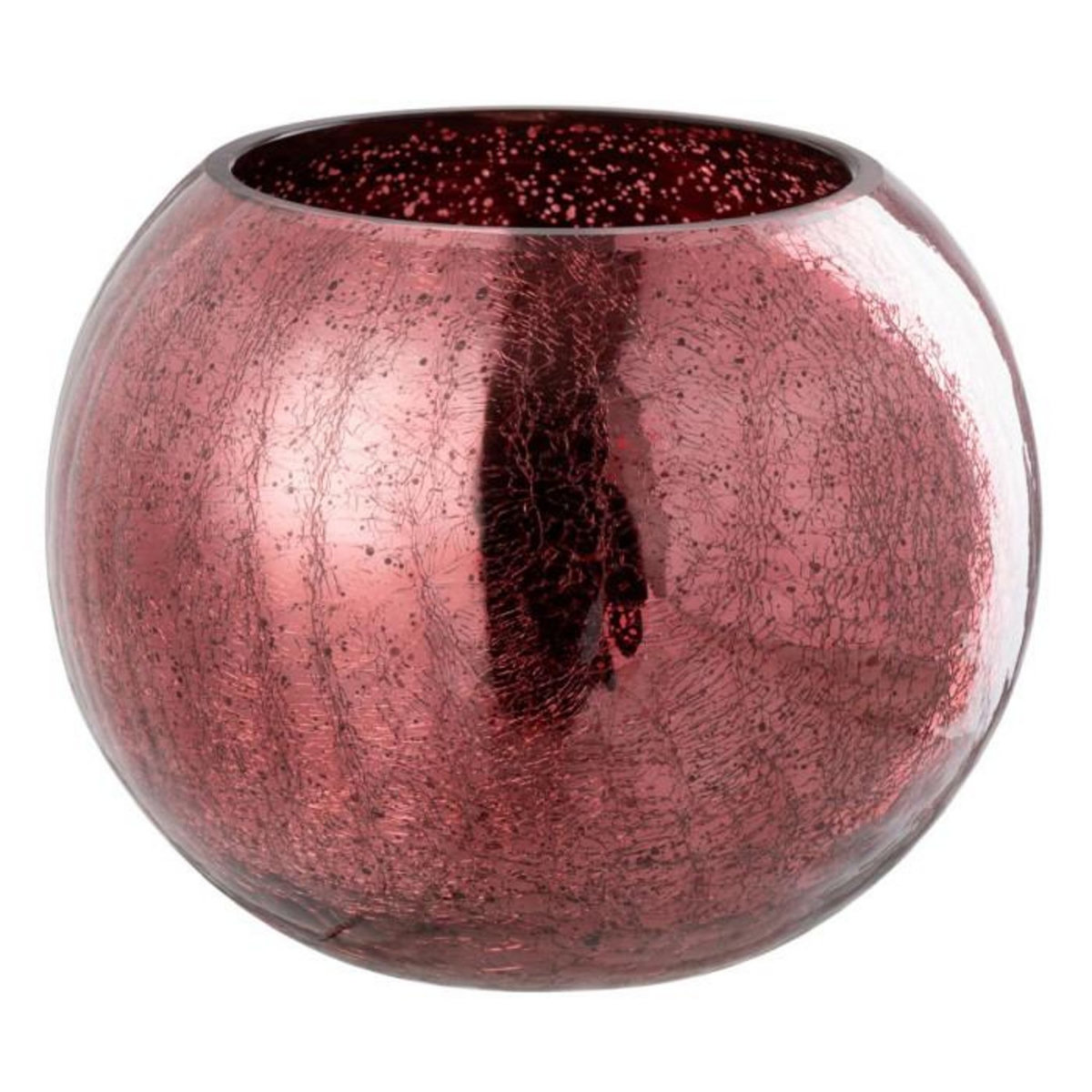 Paris Prix Photophore Boule en Verre  Craquelée  20cm Rose