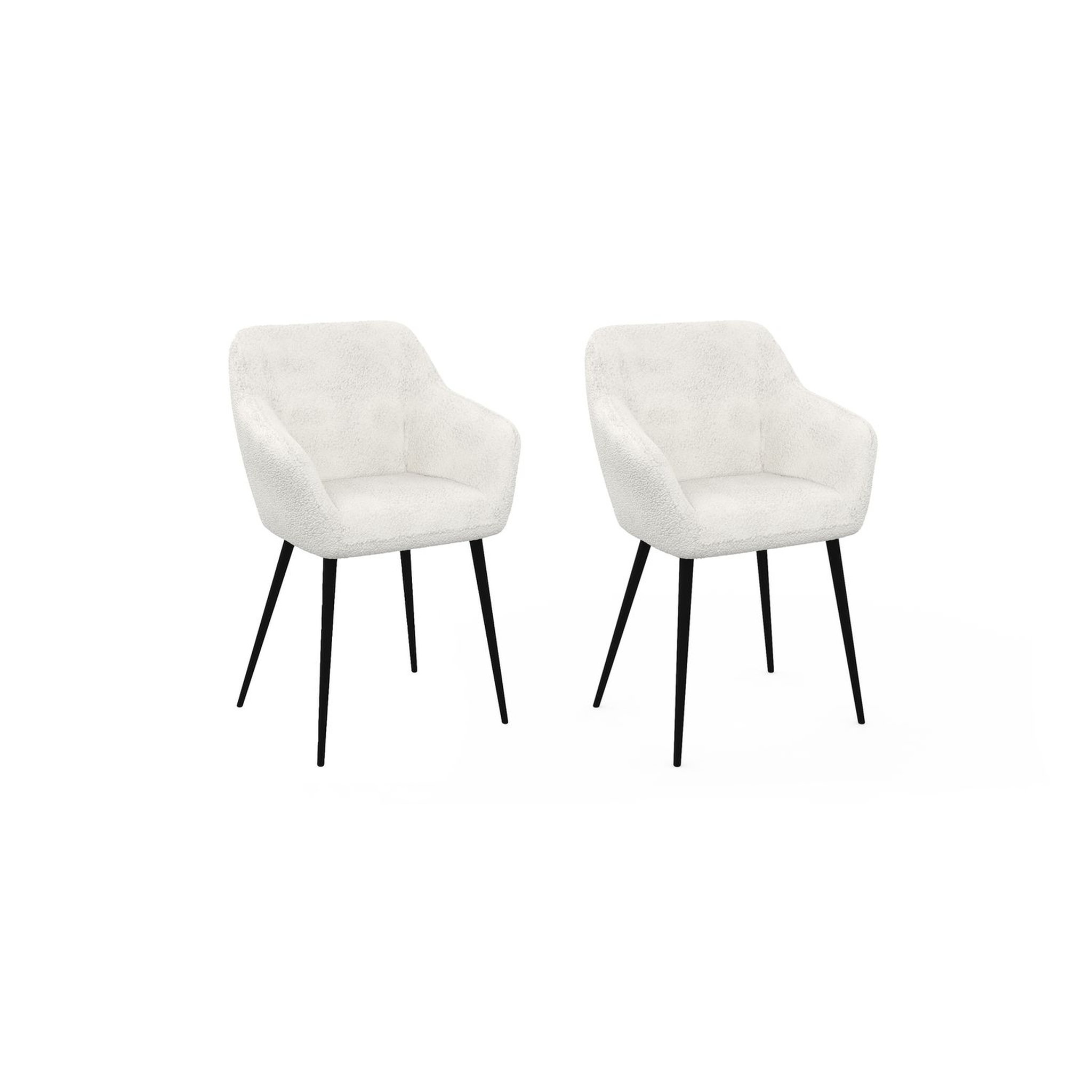 Voir la diapositive 1 : Lot de 2 chaises tissu bouclette JULIE