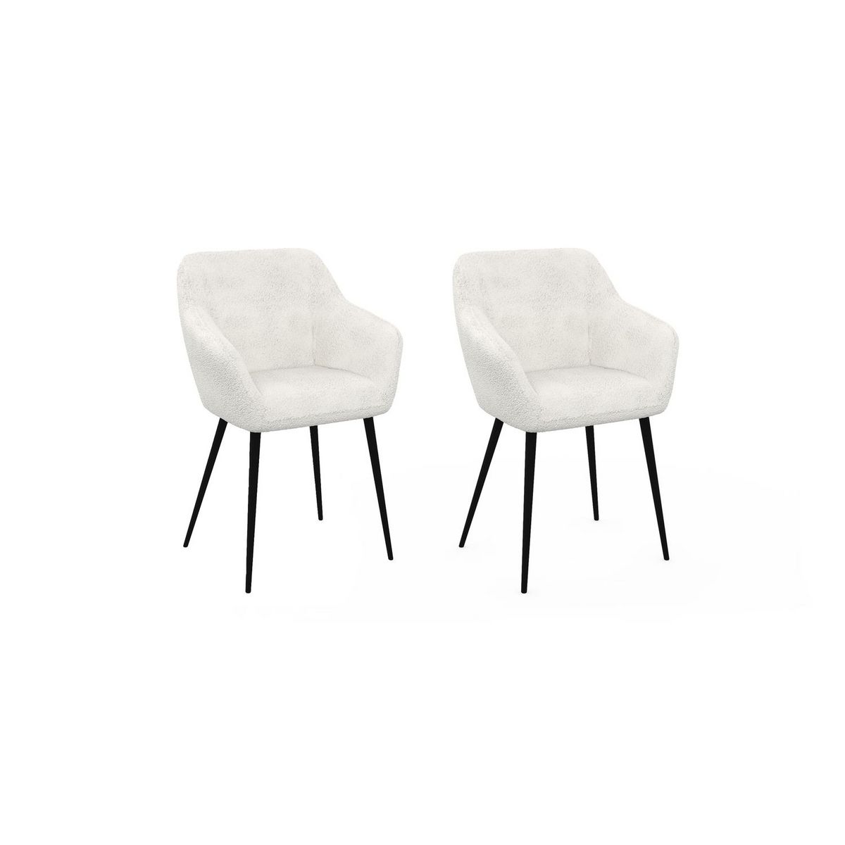 Lot de 2 chaises tissu bouclette JULIE