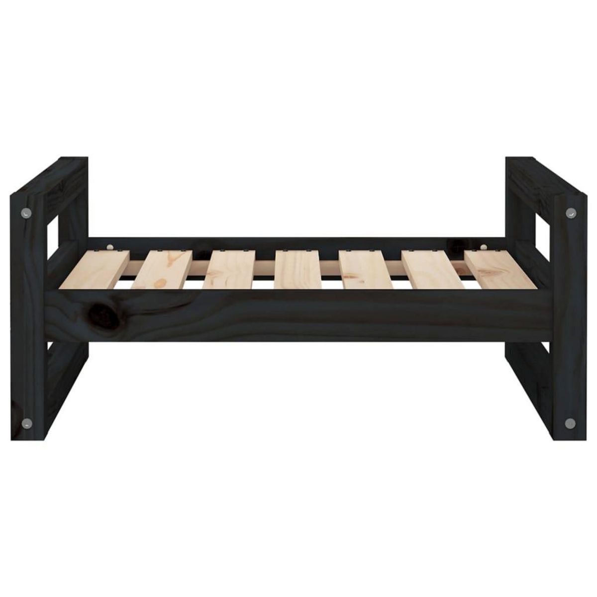 VIDAXL Lit pour chien Noir 65,5x50,5x28 cm Bois de pin solide