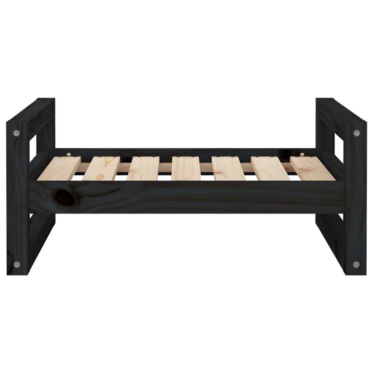 VIDAXL Lit pour chien Noir 65,5x50,5x28 cm Bois de pin solide
