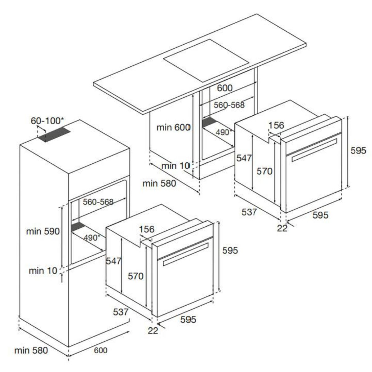 Airlux Four intégrable multifonction 70l 60cm catalyse blanc - afc106wh