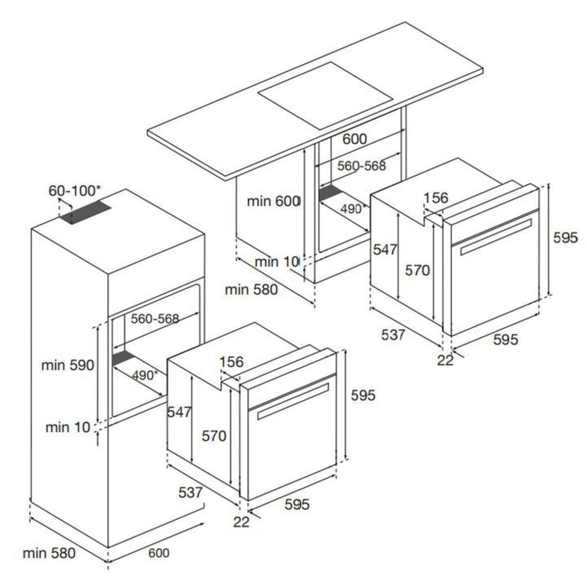 Airlux Four intégrable multifonction 70l 60cm catalyse blanc - afc106wh