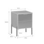 Voir la diapositive 4 : SWEEEK Lot de 2 tables de chevet vintage 2 tiroirs effet bois et vitres fumées. L 43 x P 38 x H 54.8cm