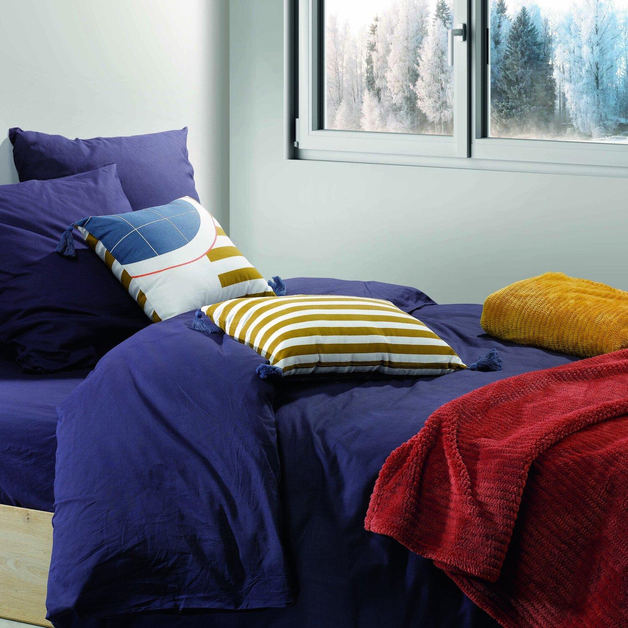 Voir la diapositive 3 : Les Ateliers du Linge Coussin imprimé en polycoton slam