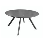 Proloisirs Table de jardin ronde Seven en aluminium - graphite 150 cm
