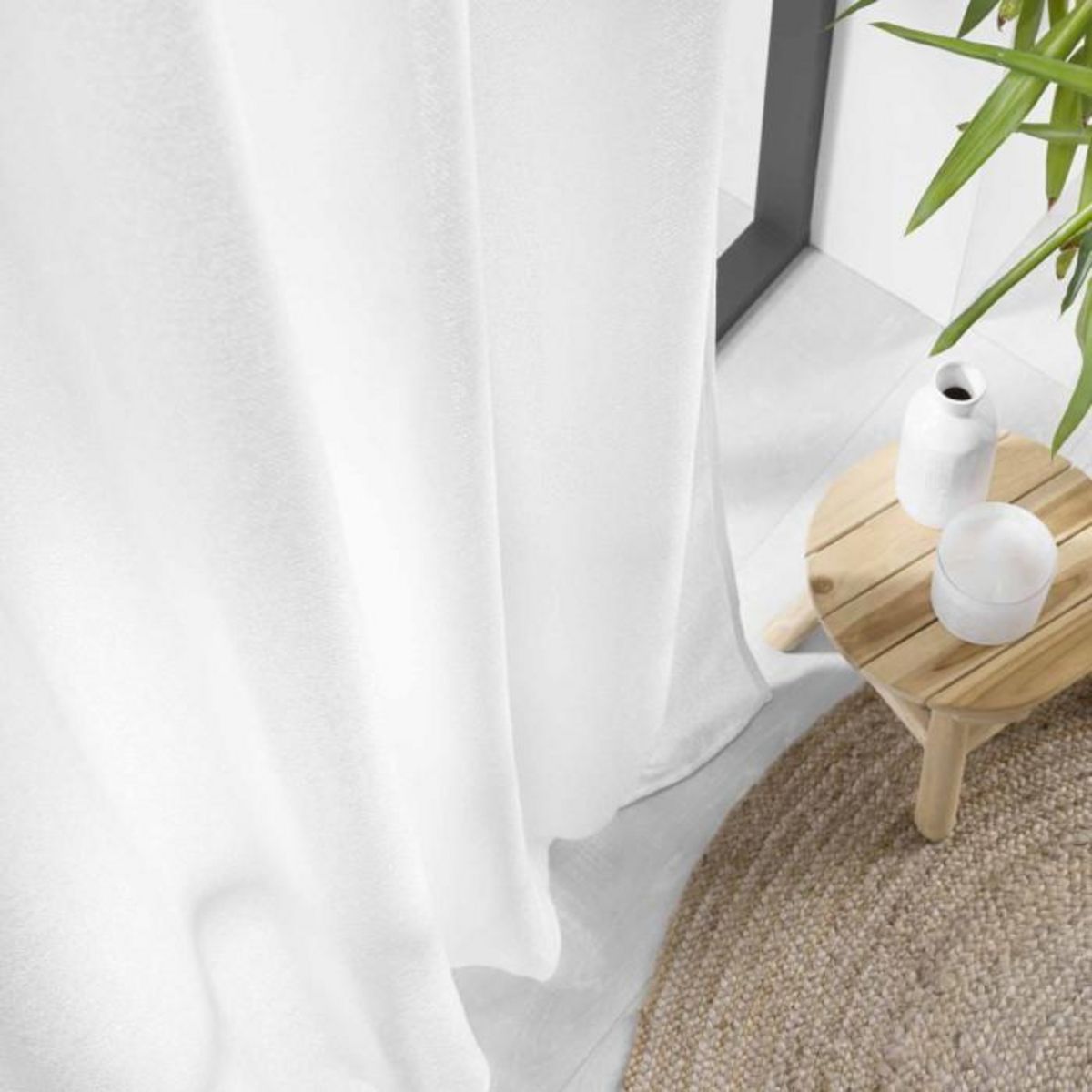 Paris Prix Rideau Voilage à Œillets  Loulaine  140x240cm Blanc