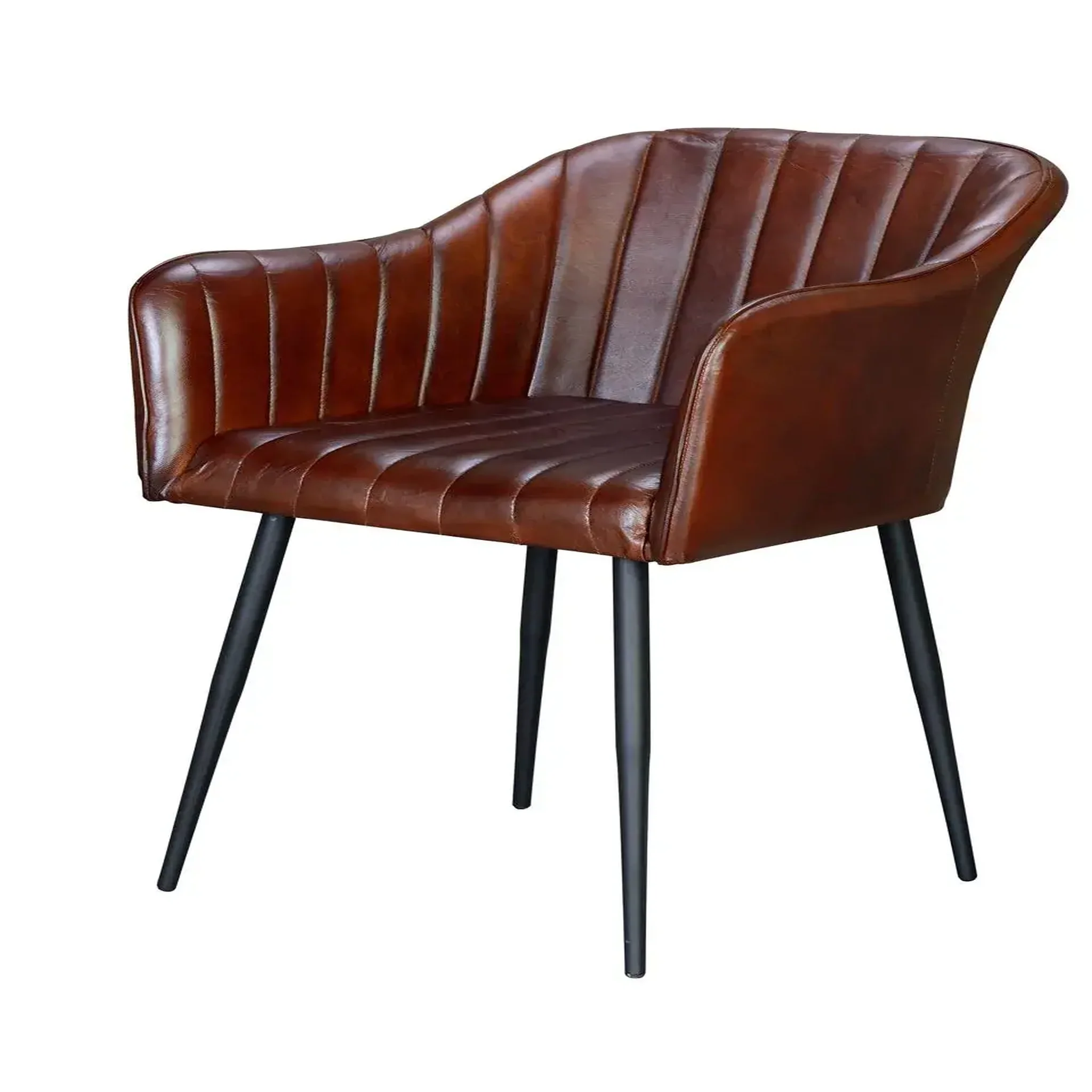 GINER Y COLOMER SL Fauteuil en cuir 54 cm style industriel vintage