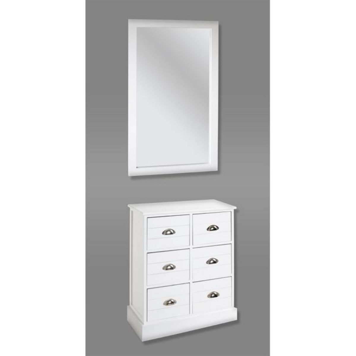 Paris Prix Commode 6 Tiroirs  Lavido  75cm Blanc Laqué