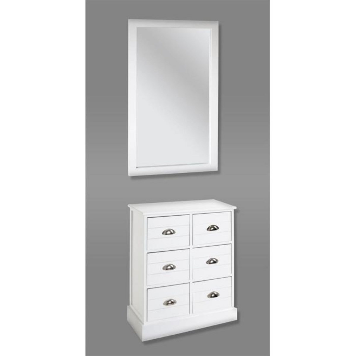 Paris Prix Commode 6 Tiroirs  Lavido  75cm Blanc Laqué