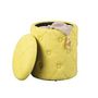 Voir la diapositive 4 : Paris Prix Pouf de Rangement Capitonné  Elio  40cm Jaune