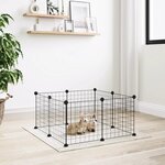 VIDAXL Cage animaux de compagnie a 8 panneaux Noir 35x35 cm Acier