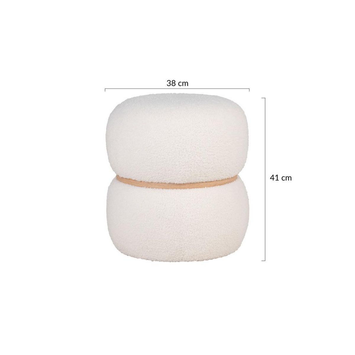 LISA DESIGN Sataya - pouf - en tissu bouclette