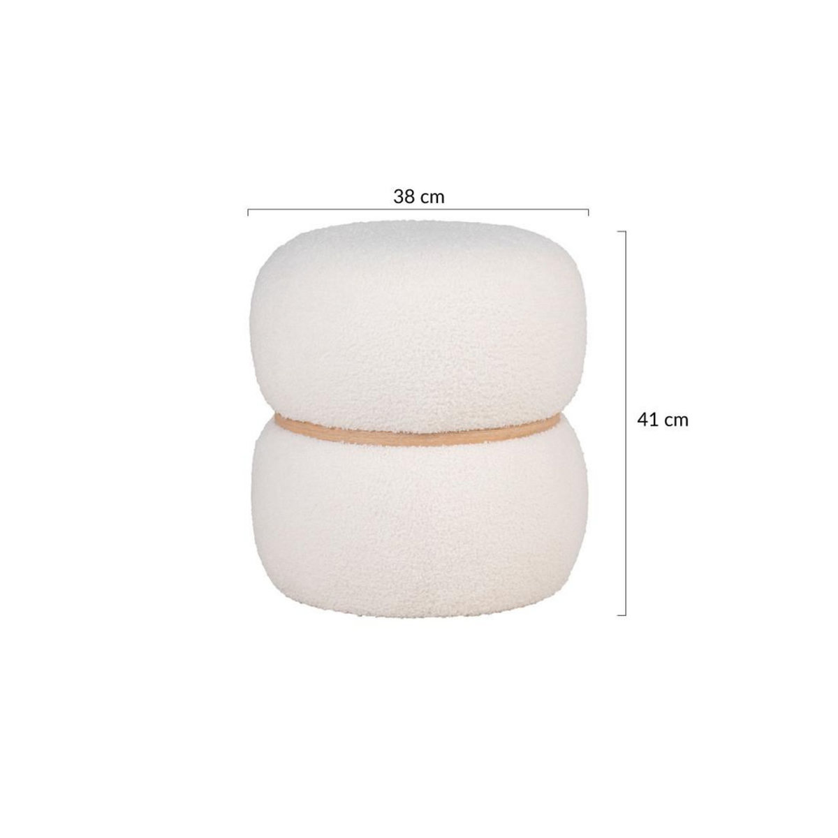 LISA DESIGN Sataya - pouf - en tissu bouclette