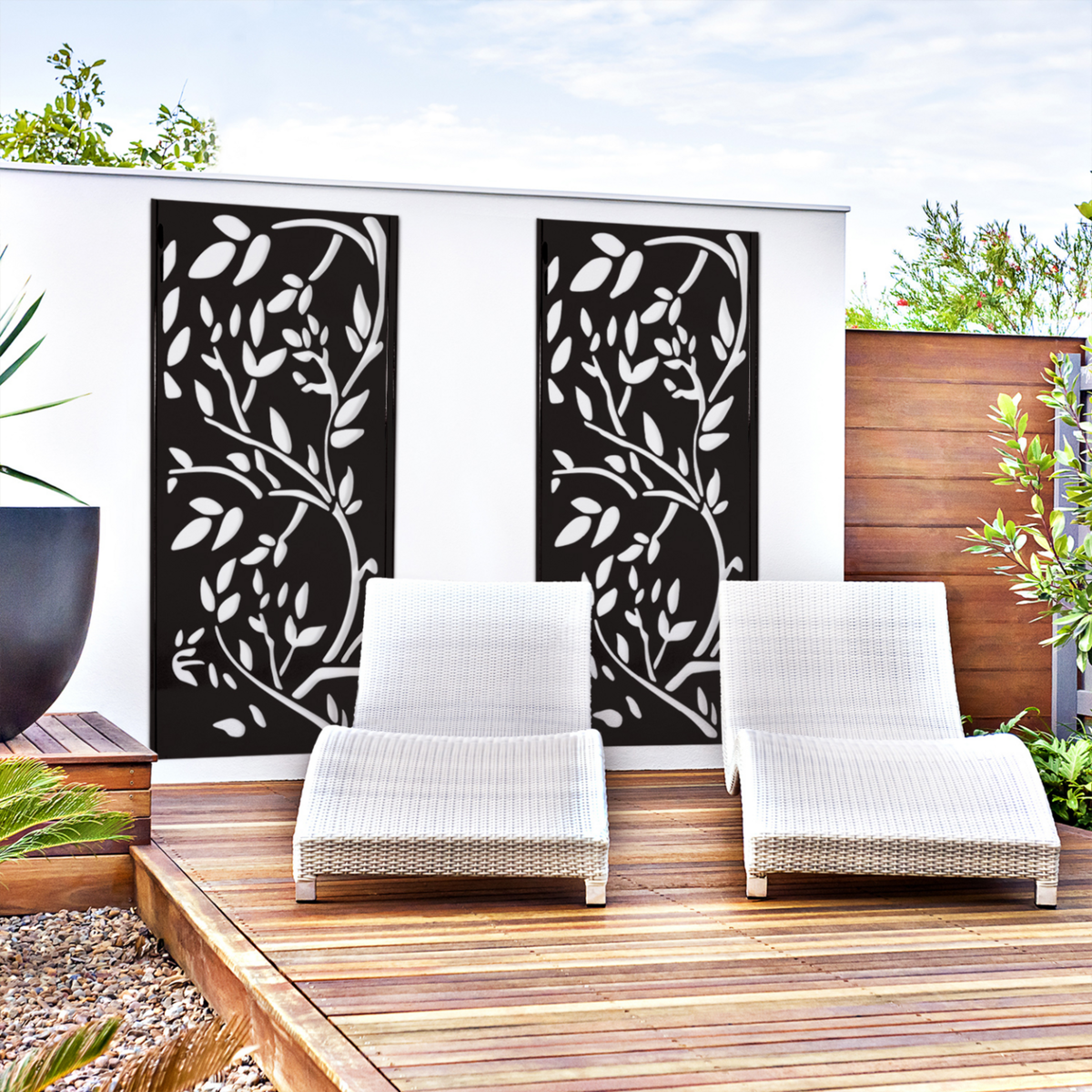 ID MARKET Panneau décoratif universel 150 x 50 CM LIS noir mat