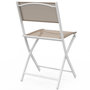 Voir la diapositive 5 : ID MARKET Lot de 6 chaises de jardin pliantes BASTIA métal et textilène blanc et beige
