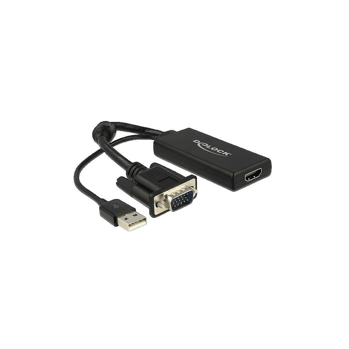 DeLock Adaptateur DeLOCK Convertisseur VGA vers HDMI avec USB Noir