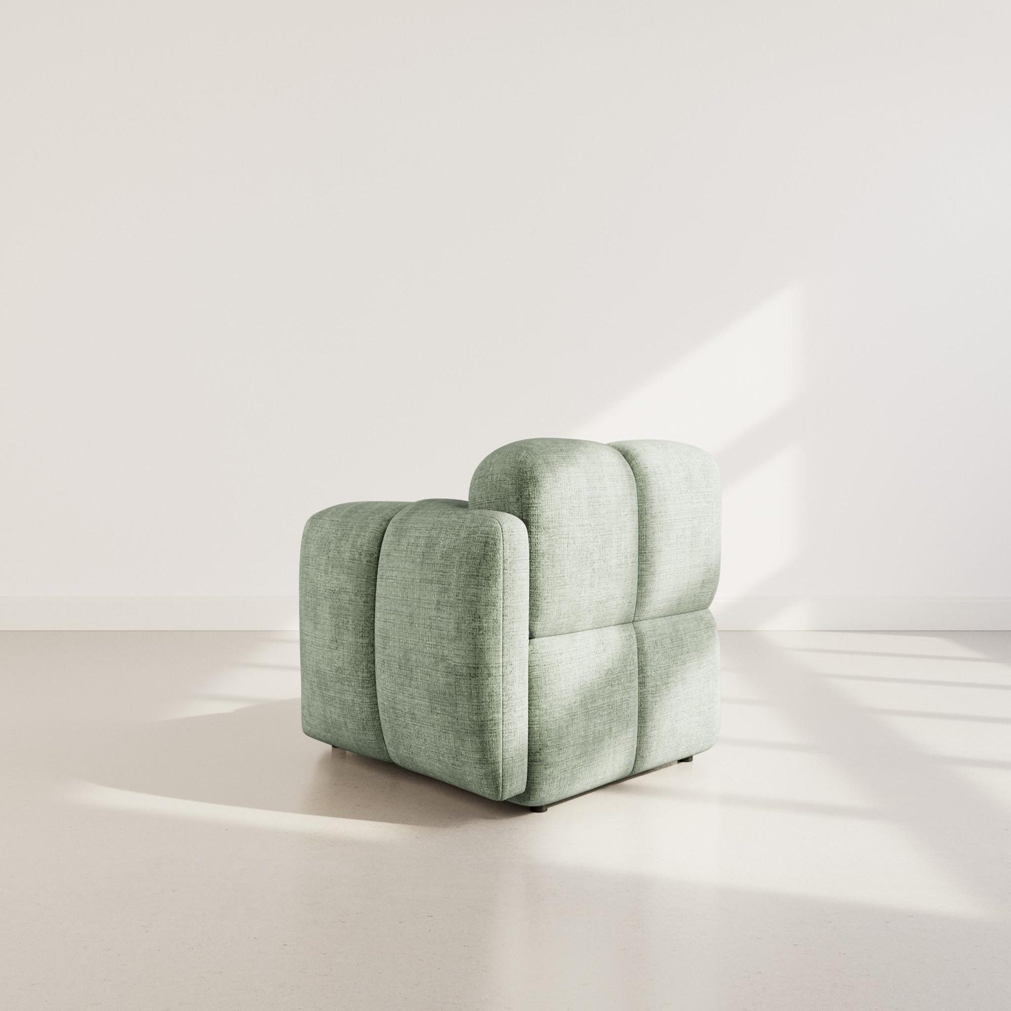 Voir la diapositive 5 : BEST MOBILIER Grace - module d'assise droit en velours texturé