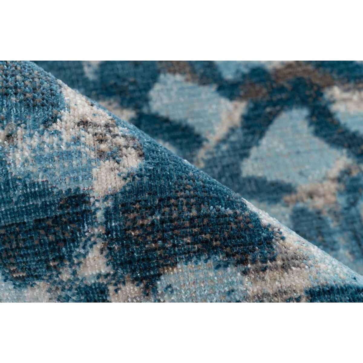 Paris Prix Tapis Tissé Imprimé à Poils Courts  Dilan  Bleu