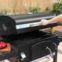 Voir la diapositive 5 : SWEEEK Barbecue Grill charbon de bois noir - Fumoir avec récupérateur de cendres. aérateurs. bac charbon ajustable et tablettes rabattables