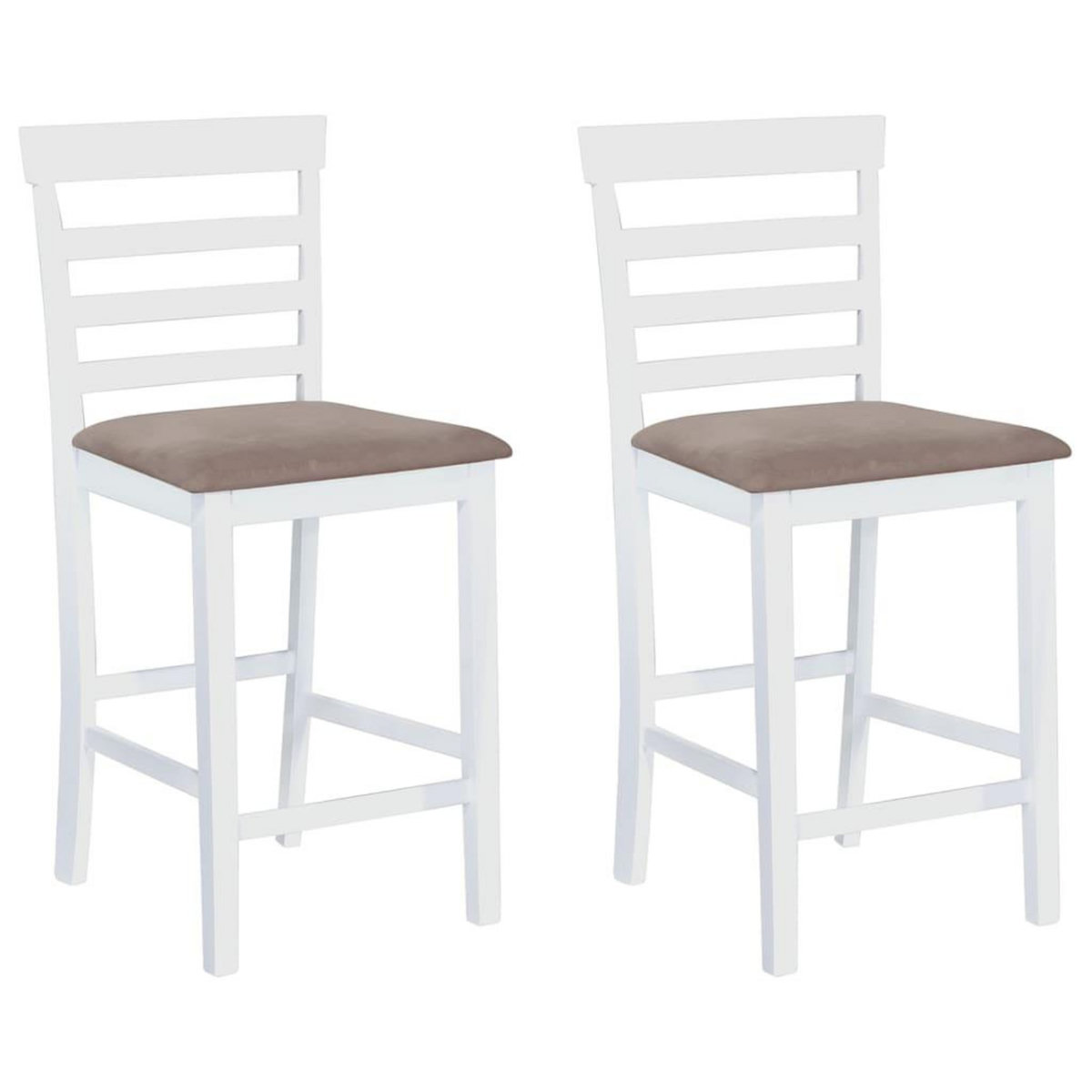 VIDAXL Chaises de bar lot de 2 blanc tissu