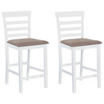 VIDAXL Chaises de bar lot de 2 blanc tissu