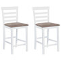 Voir la diapositive 1 : VIDAXL Chaises de bar lot de 2 blanc tissu