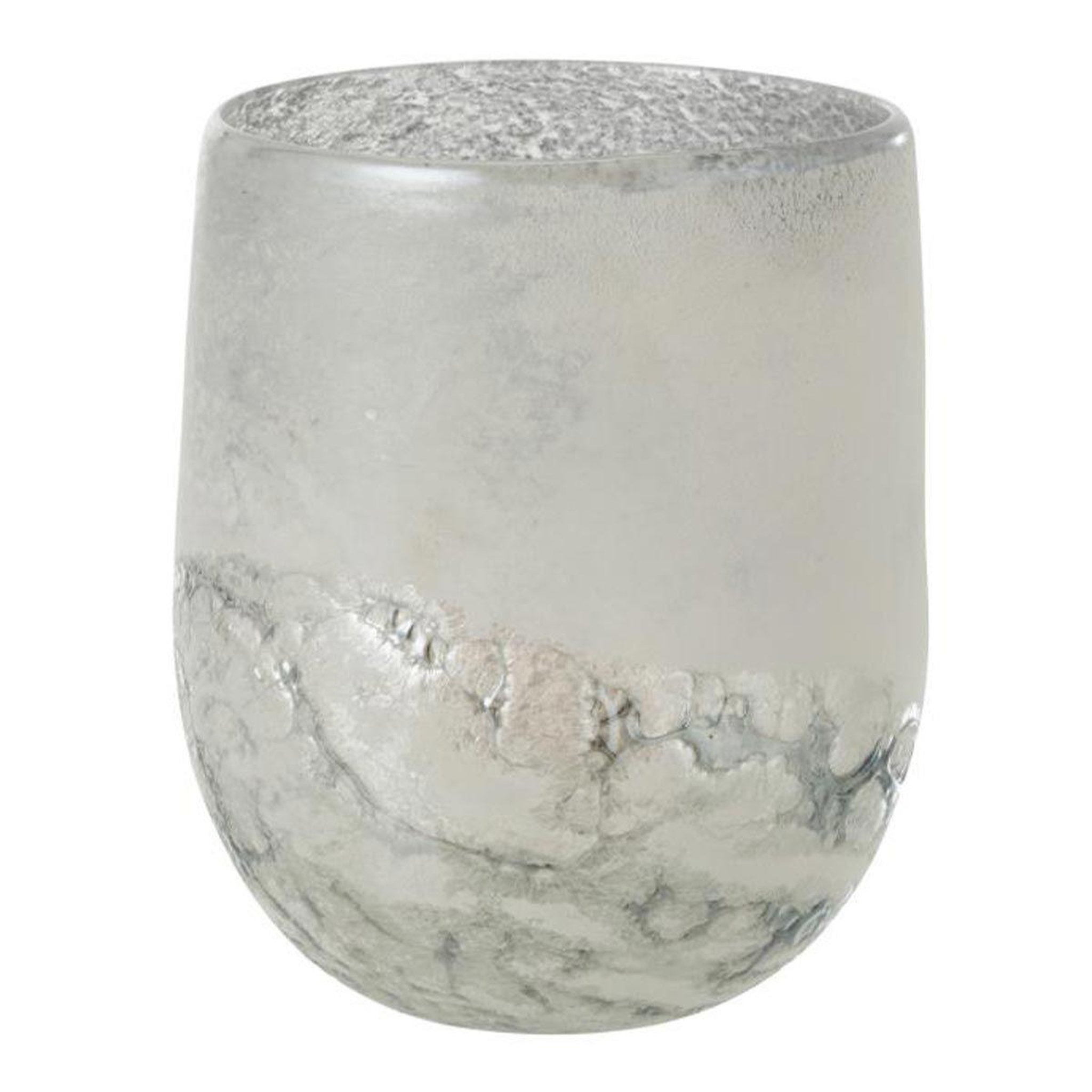 J-LINE Photophore en verre design  scavo  22cm gris