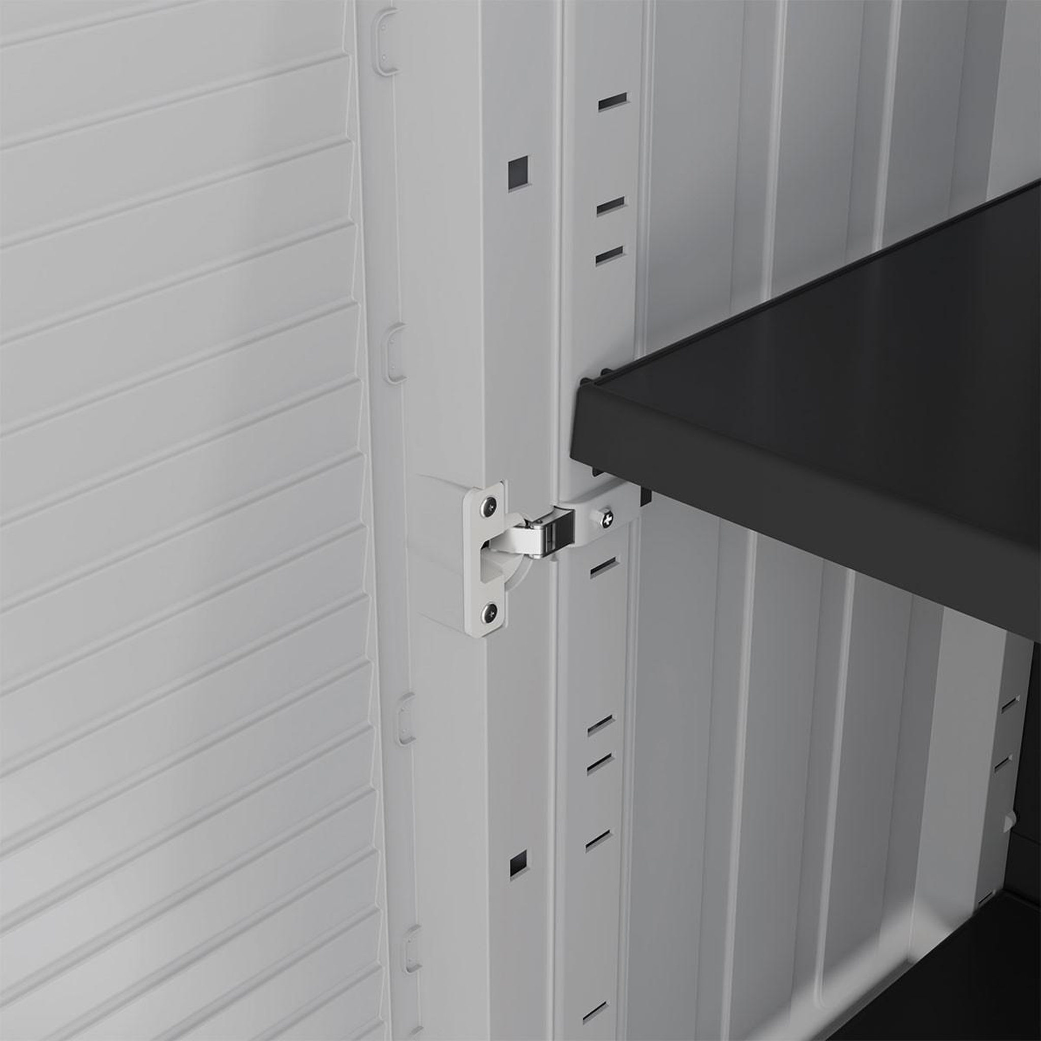 Voir la diapositive 6 : ART PLAST Armoire de rangement 2 portes gris 68x37x90cm - meuble de rangement garage maison terrasse
