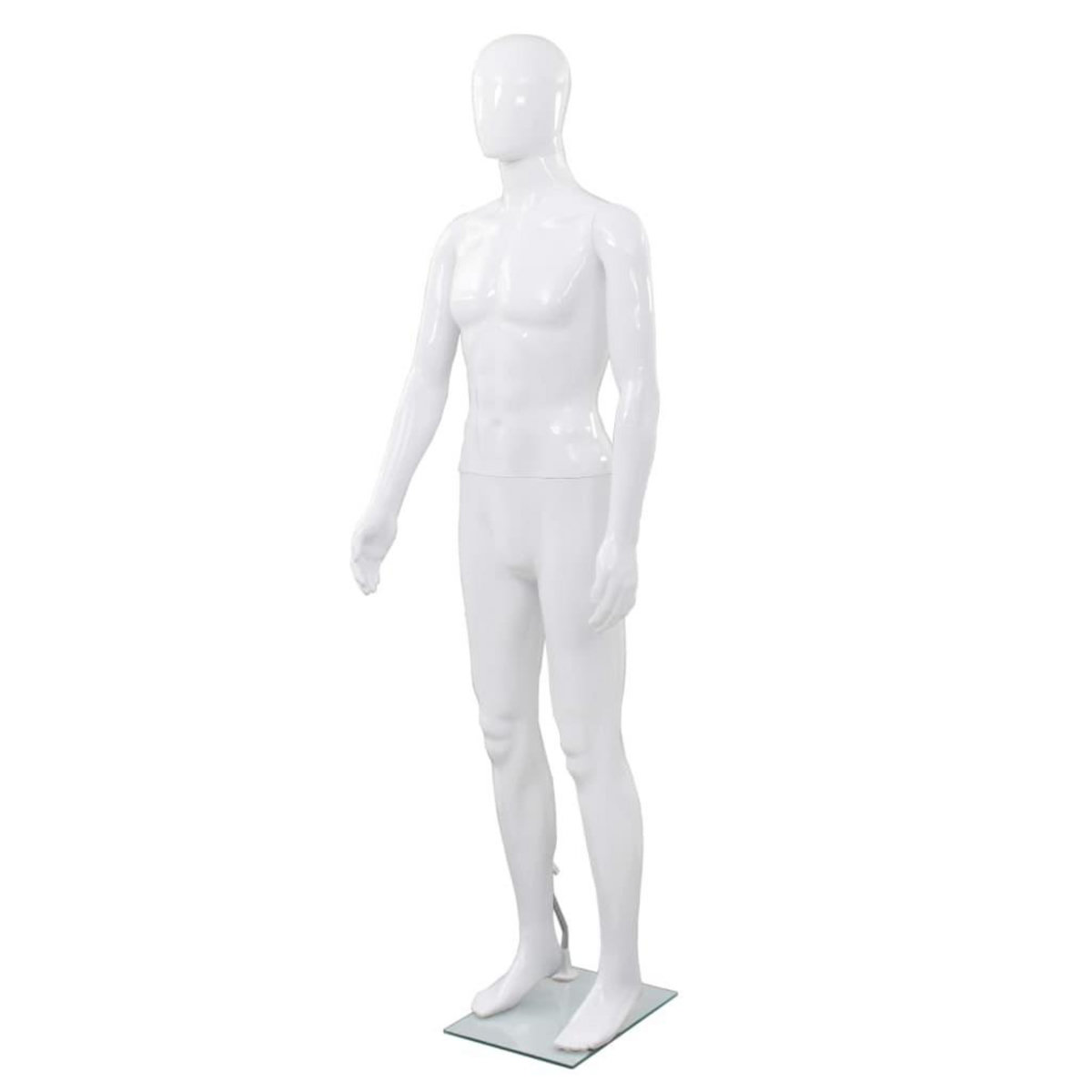 VIDAXL Mannequin homme corps complet base verre Blanc brillant 185 cm