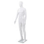 Voir la diapositive 1 : VIDAXL Mannequin homme corps complet base verre Blanc brillant 185 cm