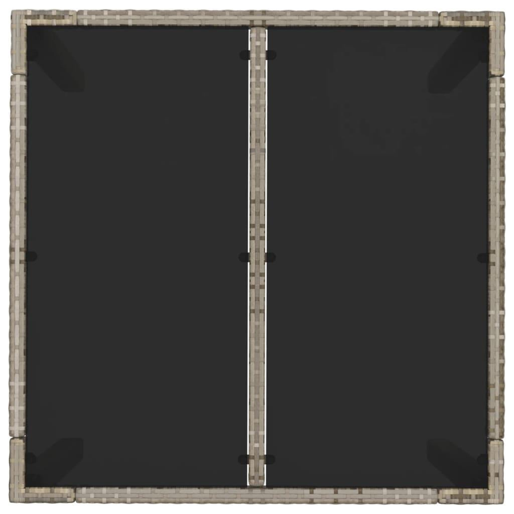 Voir la diapositive 5 : VIDAXL Table de jardin dessus en verre Gris 90x90x75 cm Resine tressee