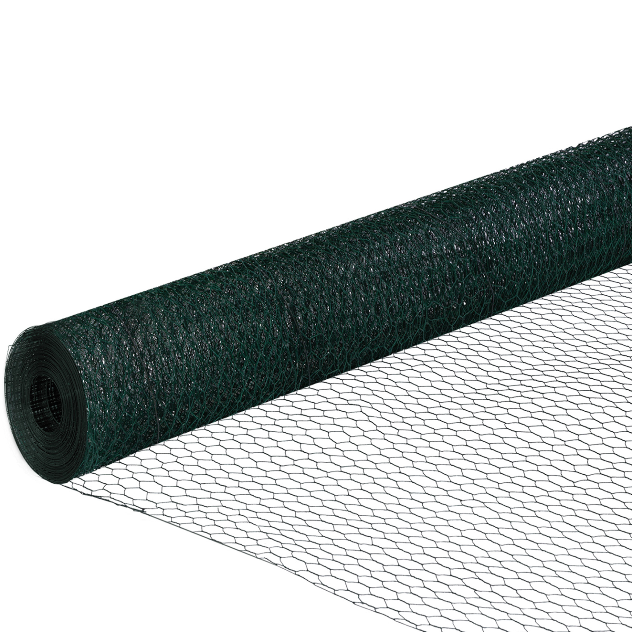 ID MARKET Grillage pour poules vert 1x25m maille 25mm triple torsion clôture souple jardin animaux