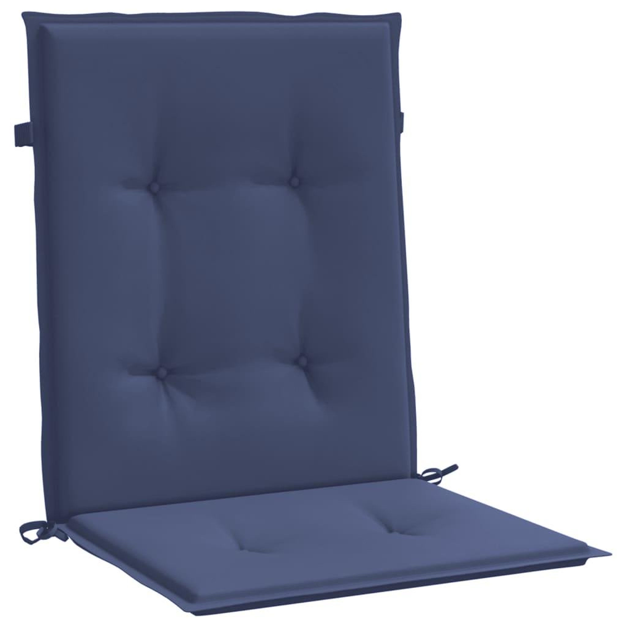 Voir la diapositive 5 : VIDAXL Coussins de chaise a dossier bas lot de 4 bleu marine tissu