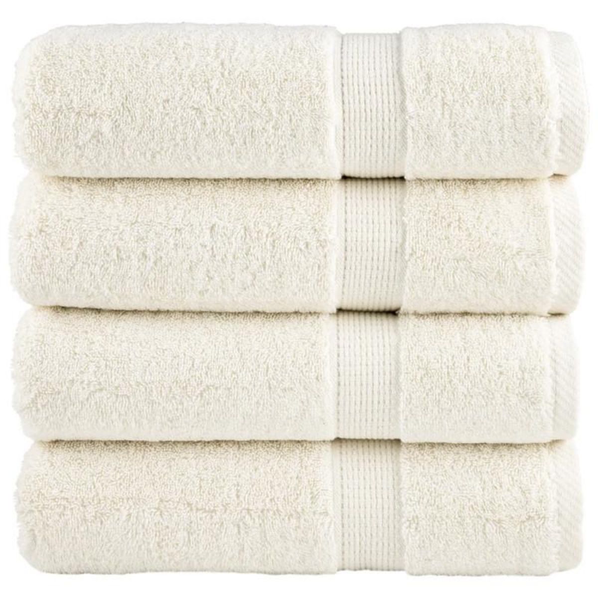 VIDAXL Serviettes de douche de qualité supérieure SOLUND 4 pcs crème