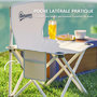 Voir la diapositive 6 : OUTSUNNY Ensemble table et chaise camping - table pliante camping avec 4 chaises rangements sacs de transport blanc