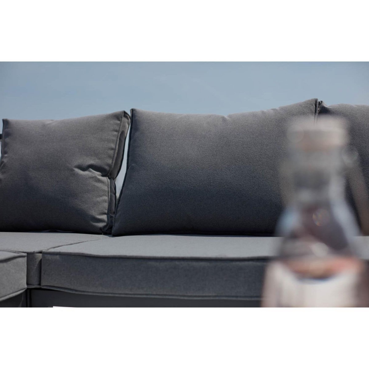 CONCEPT USINE Salon de jardin bas 5 places en aluminium gris foncé FIRA