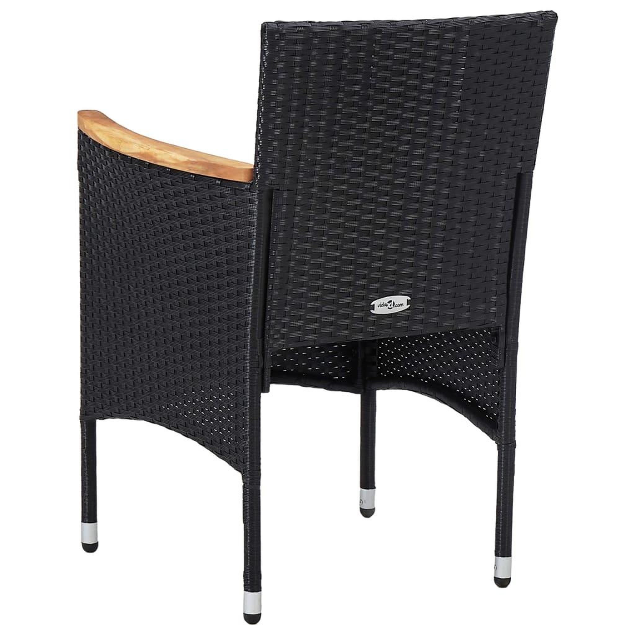 Voir la diapositive 5 : VIDAXL Chaises a manger de jardin lot de 2 Resine tressee Noir