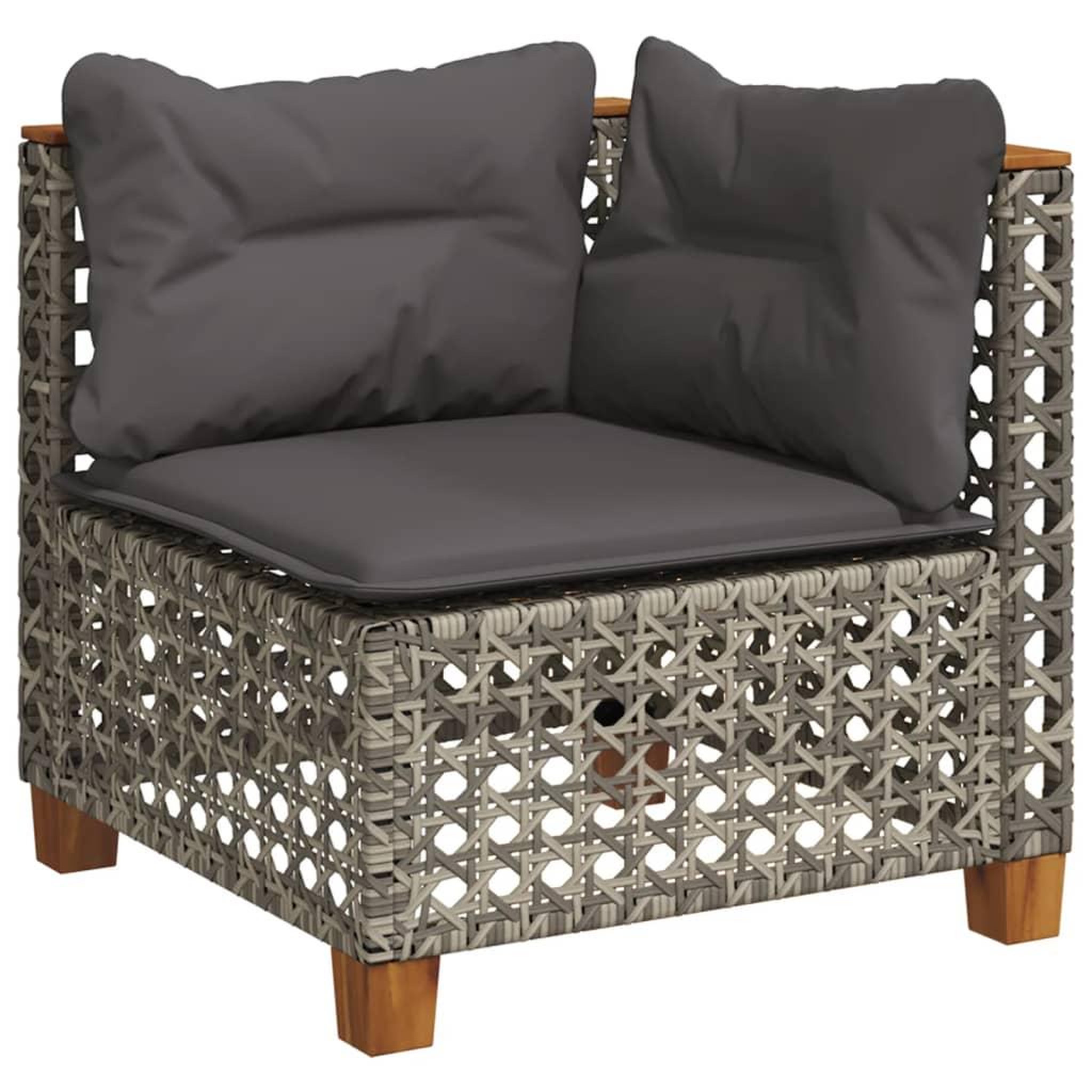 Voir la diapositive 4 : VIDAXL Salon de jardin 6 pcs avec coussins gris resine tressee
