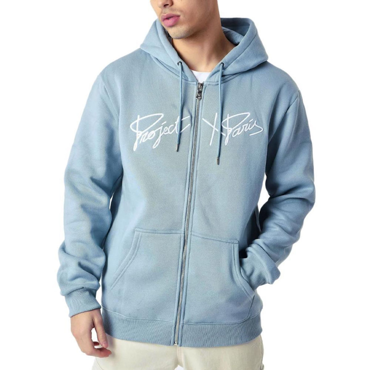 Project X Sweat Zippé Bleu Homme Project X Paris Broderie Origin