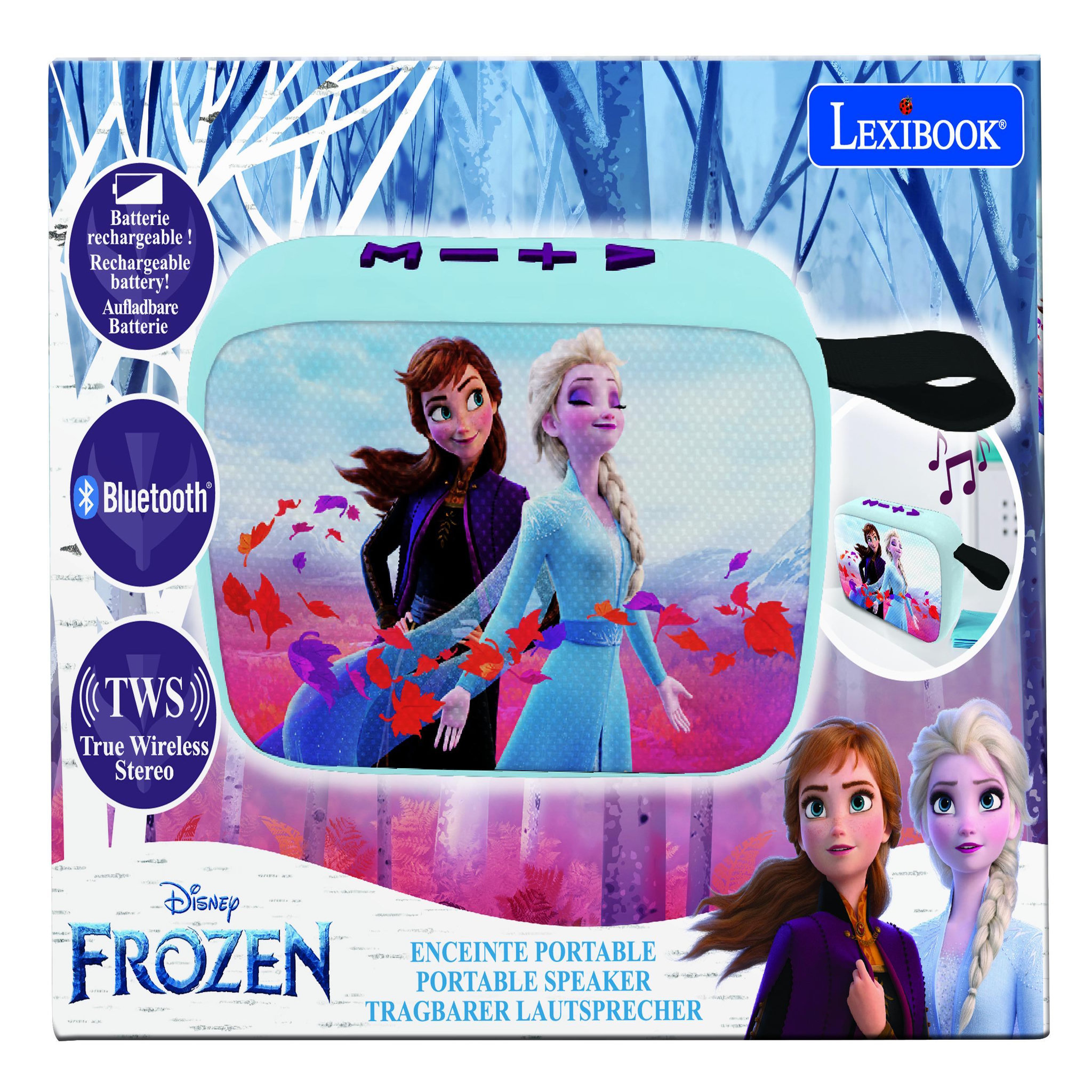 Voir la diapositive 4 : Lexibook Enceinte Bluetooth portable Disney La Reine des Neiges