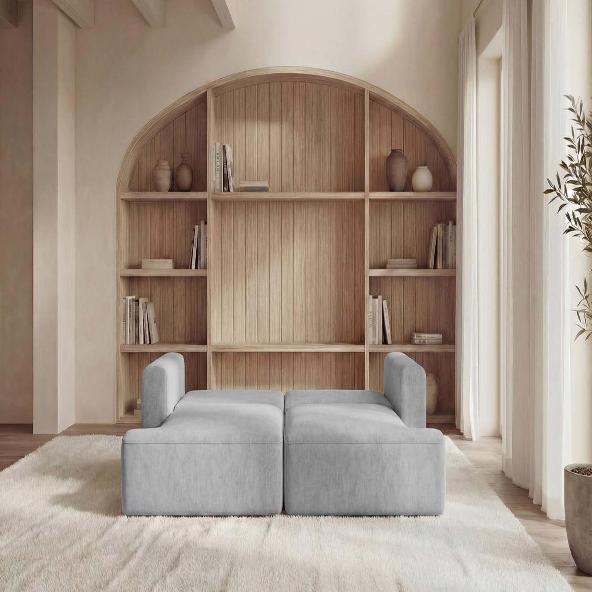 Voir la diapositive 6 : CASANOVA PARIS Chiara - canapé droit convertible tissu velours 3 places