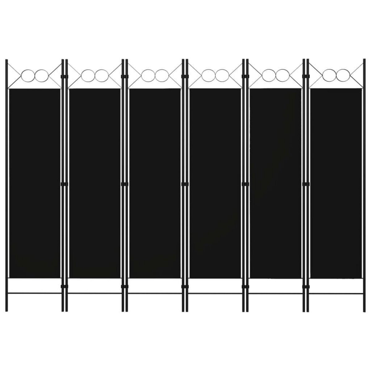 VIDAXL Cloison de separation 6 panneaux Noir 240x180 cm