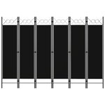 VIDAXL Cloison de separation 6 panneaux Noir 240x180 cm