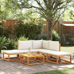 VIDAXL Salon de jardin avec coussins 6 pcs bois d'acacia solide