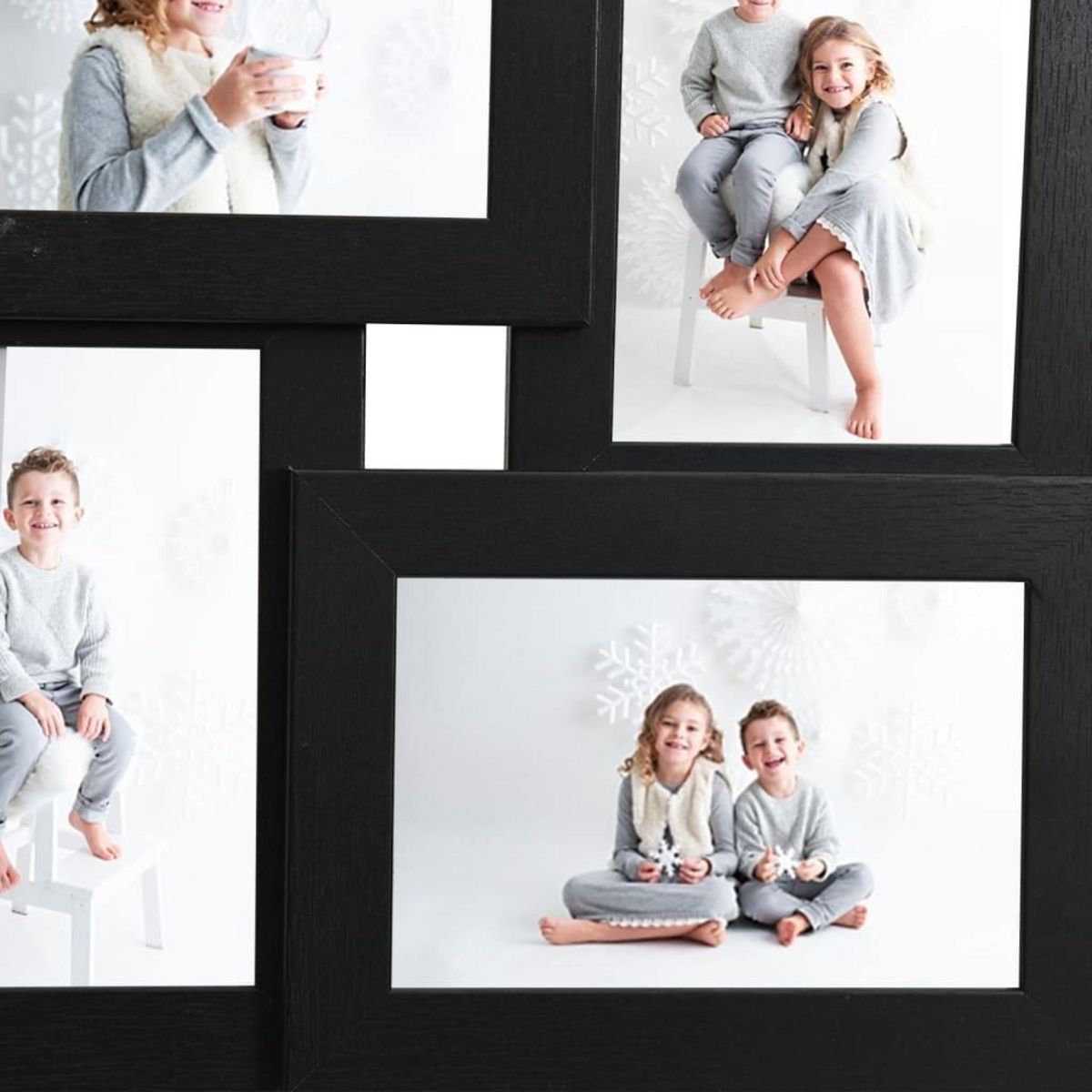 VIDAXL Collage de cadres photo pour photo de 4x (10x15 cm) Noir MDF