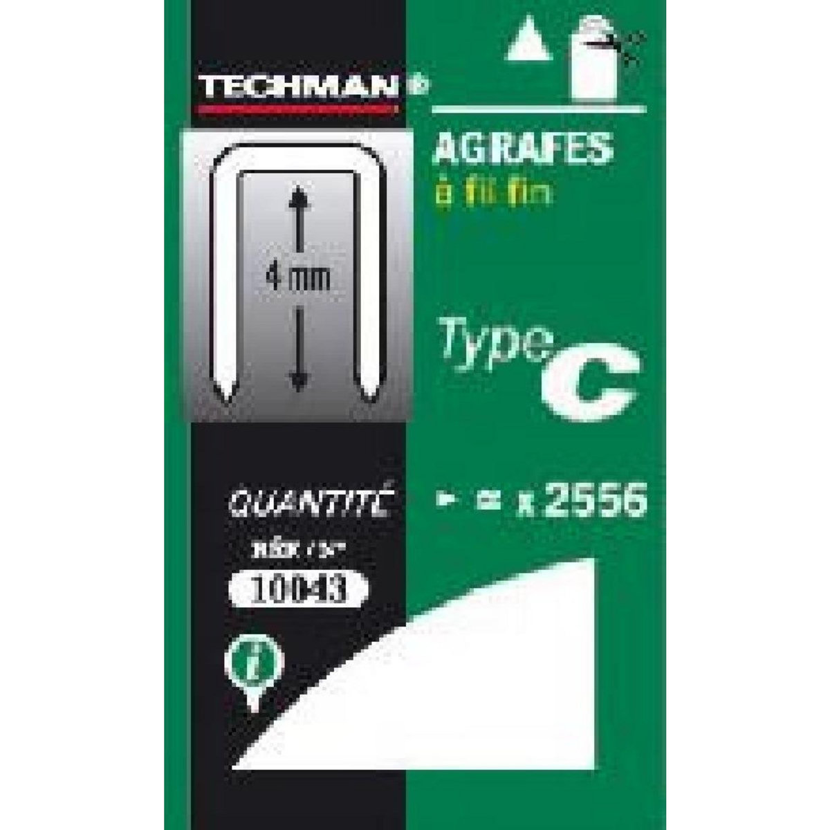 TECHMAN Agrafes 10 mm - type C
