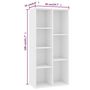 Voir la diapositive 6 : VIDAXL Bibliotheque Blanc 50x25x106 cm Bois d'ingenierie