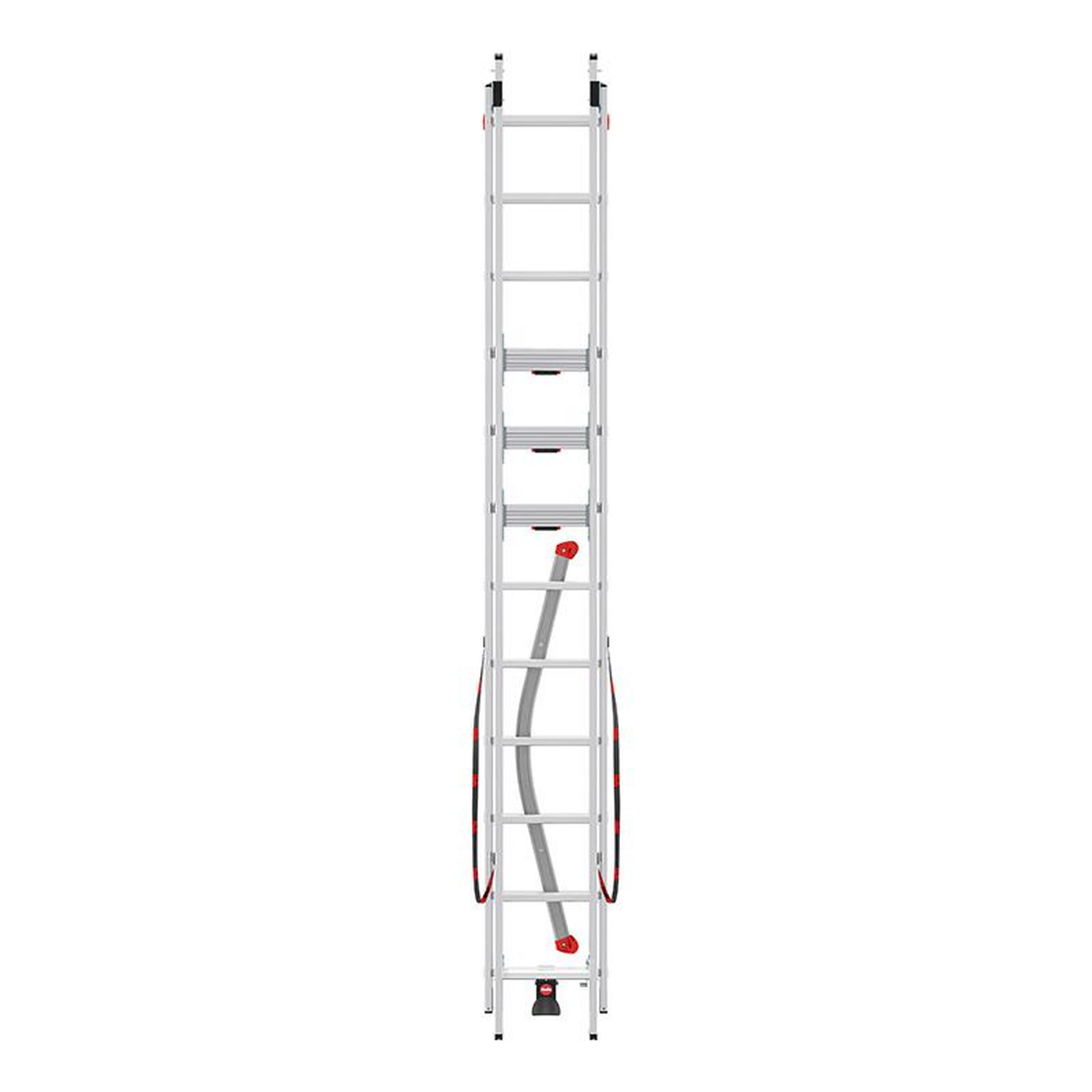 Voir la diapositive 4 : HAILO Echelle transformable 2 plans 2x12 échelons 5,6m/6,6m en Aluminium Hailo S 110 Pro