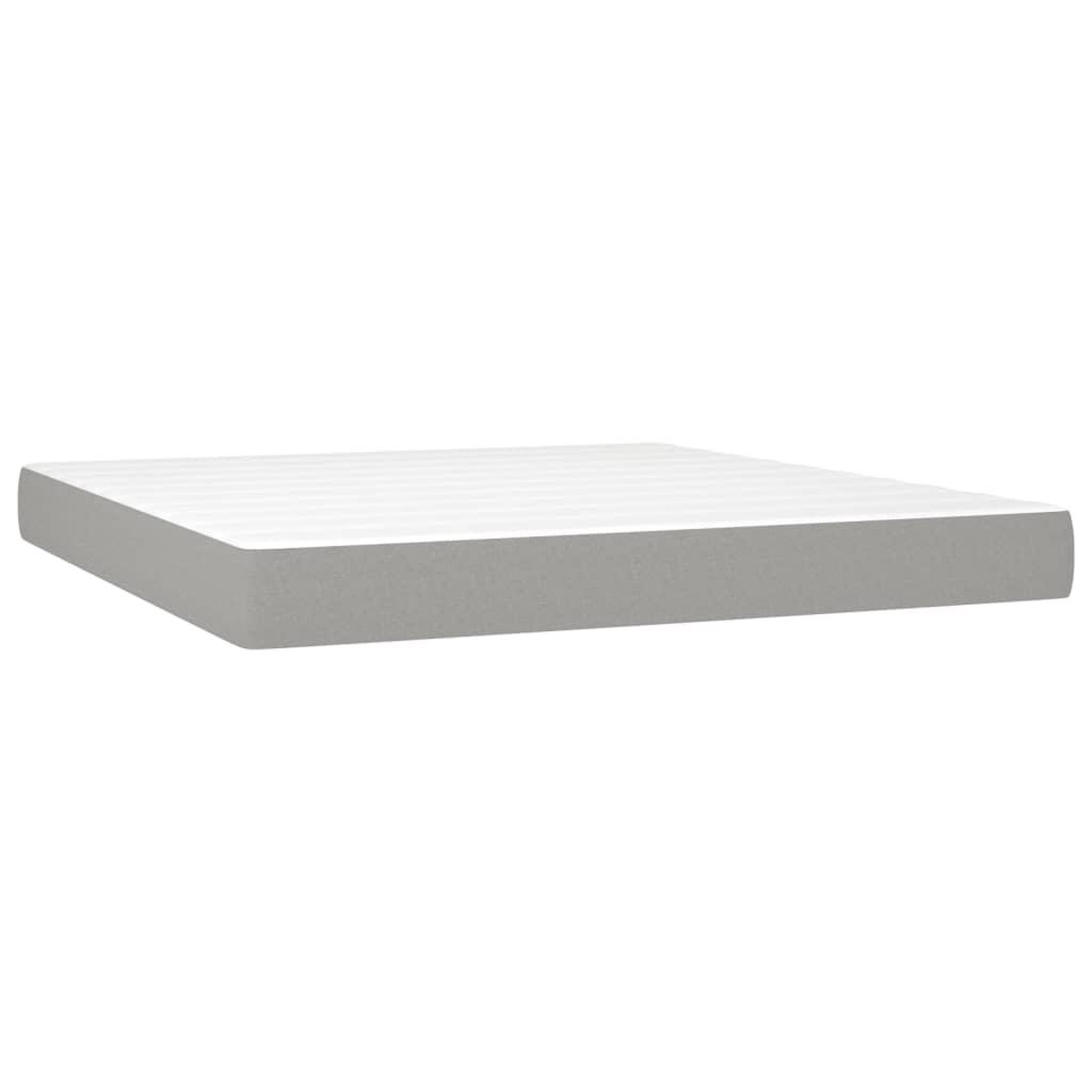 Voir la diapositive 5 : VIDAXL Sommier a lattes de lit avec matelas Gris clair 180x200cm Tissu